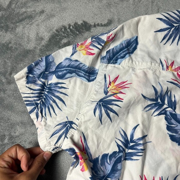 California Cowboy Shirt Mens M White Button High Water Tropic Floral - Picture 10 of 11